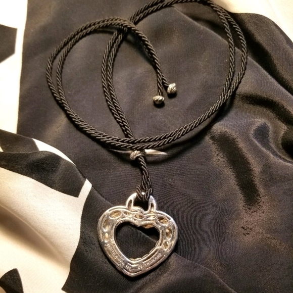JUDITH RIPKA CZ Heart Silk Cord Necklace - Picture 6 of 8